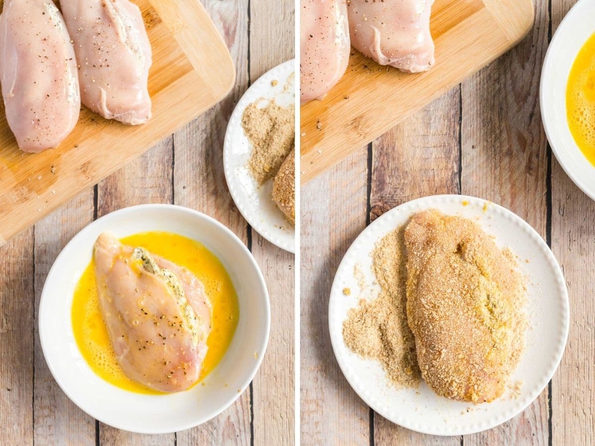 breading chicken breasts steps