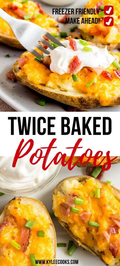 twice baked potatoes pin with text overlay