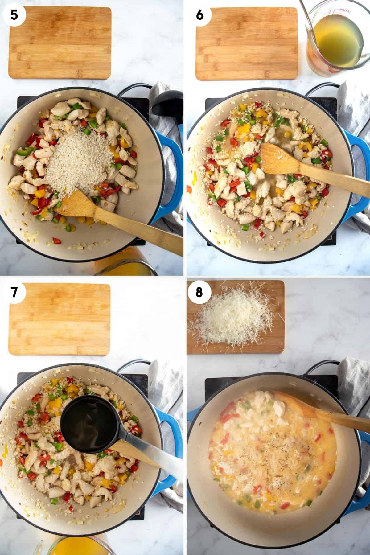 steps 6-10 on how to make chicken risotto