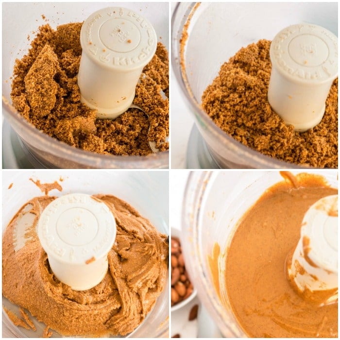 stages of making almond butter