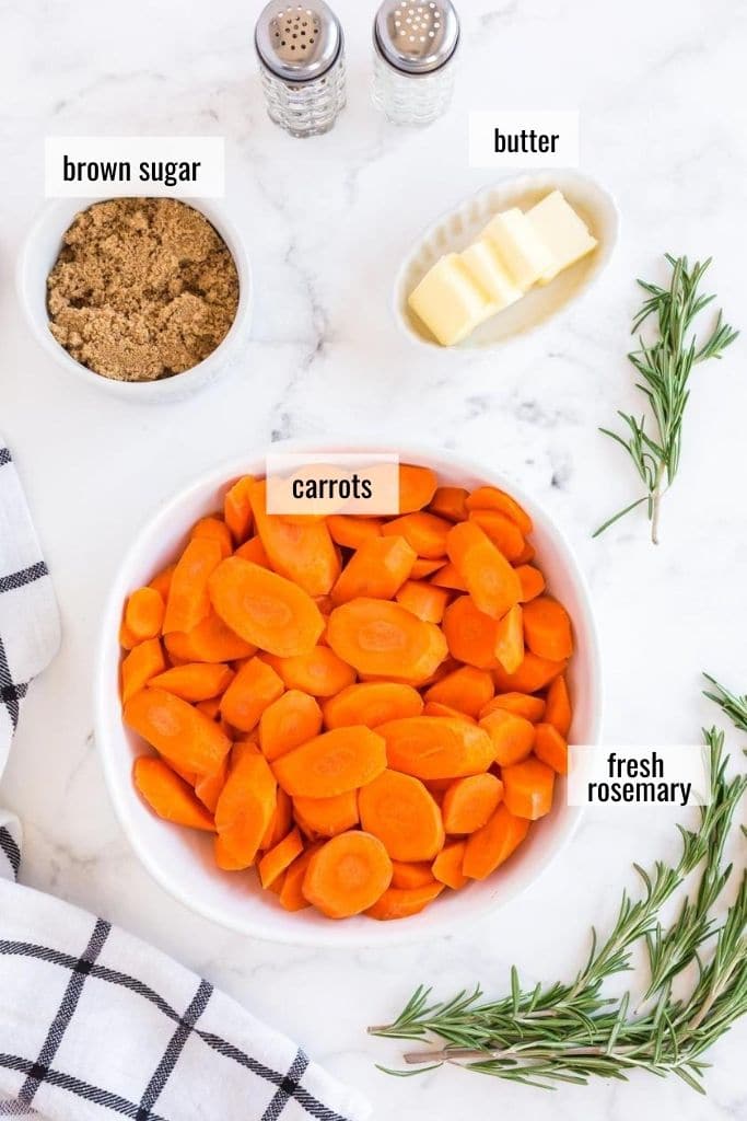 ingredients to make glazed carrots
