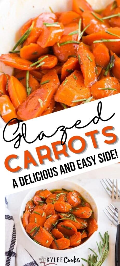 glazed carrots pin with text overlay
