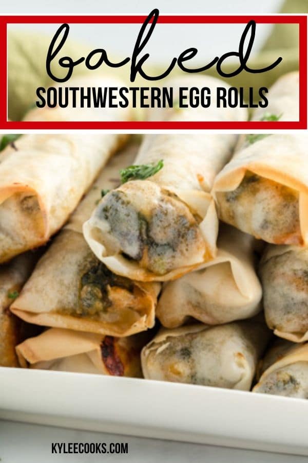 Southwestern Egg Rolls pin with text overlay