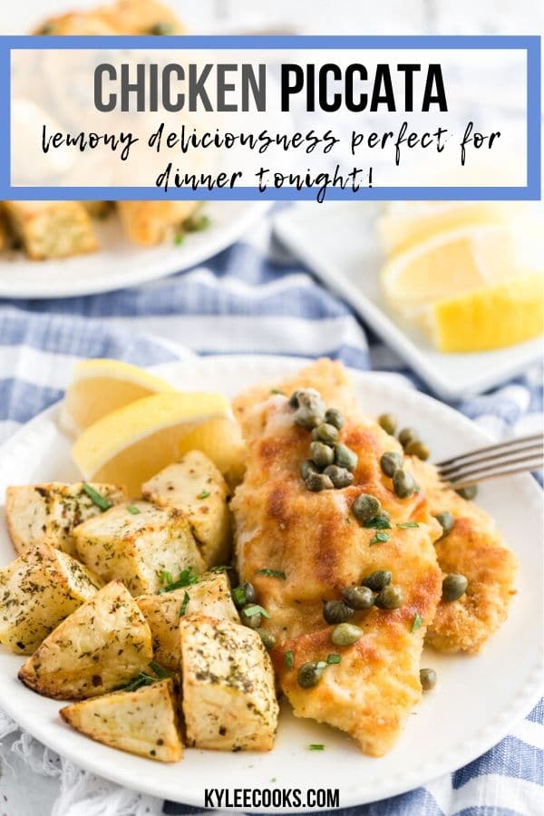 Chicken Piccata pin with text overlay