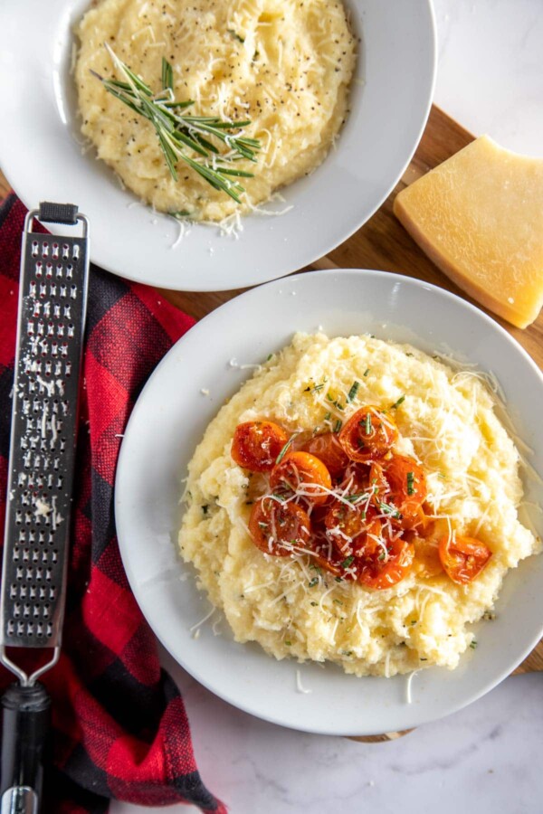 parmesan polenta with roasted tomatoes.