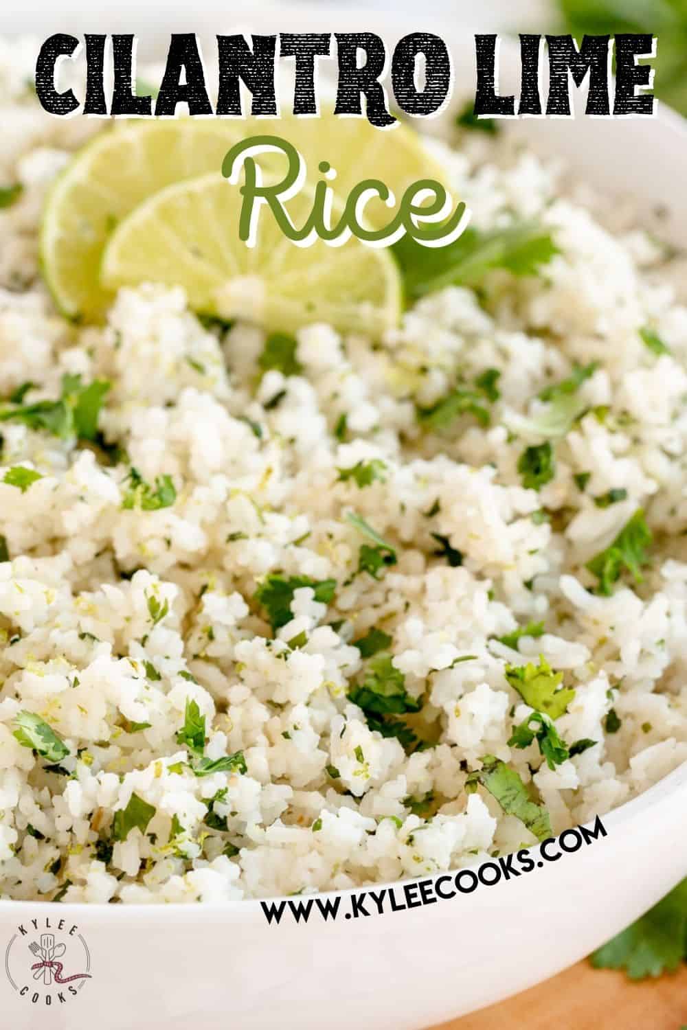 cilantro lime rice with text overlay