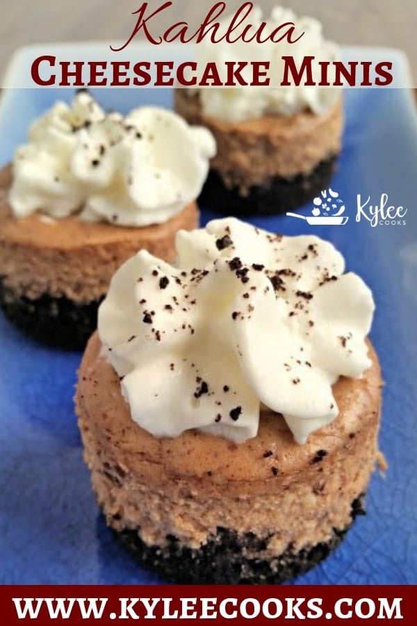 kahlua cheesecakes with whipped cream