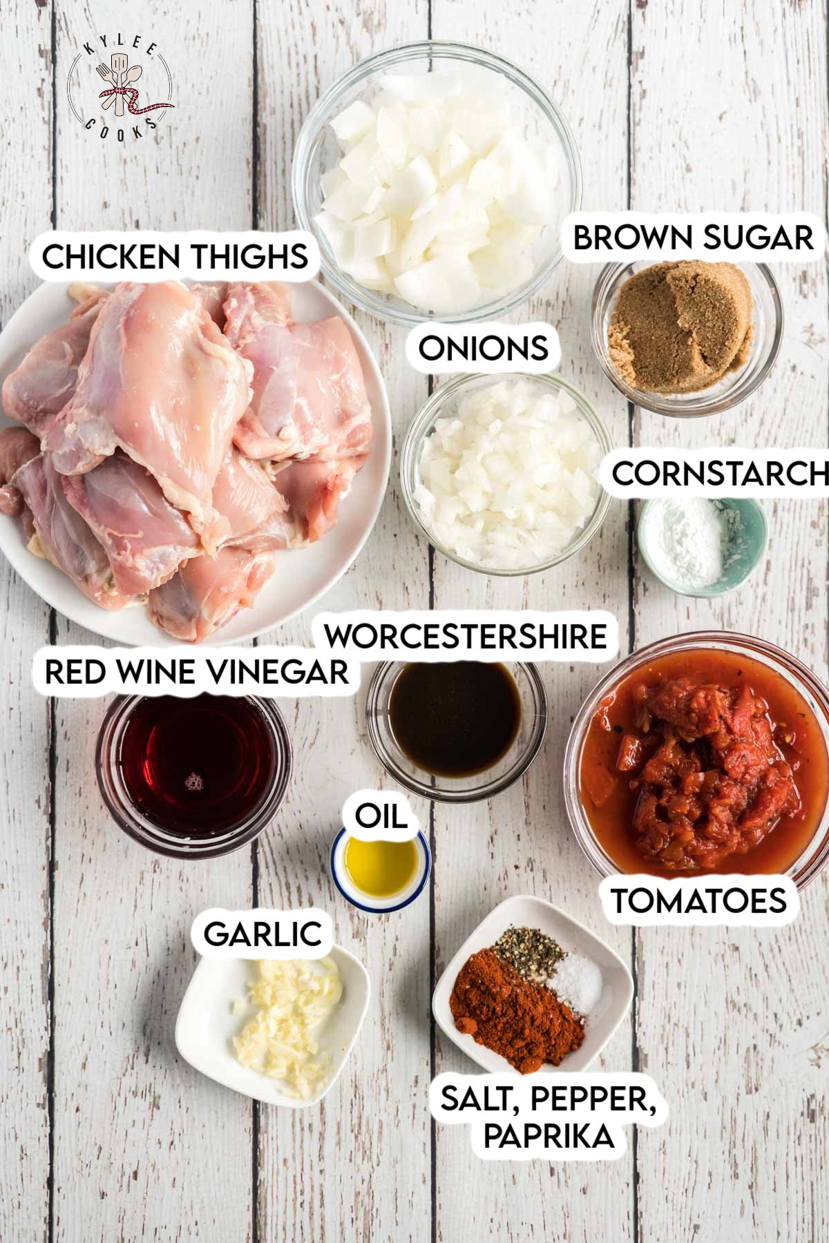 crockpot bbq chicken ingredients laid out