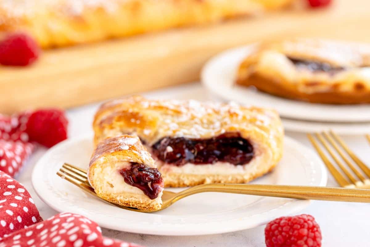 A raspberry-filled pastry braid.