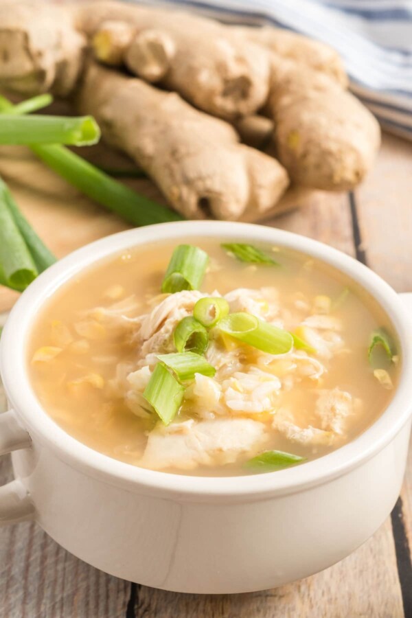 Fresh ginger, green onions, sesame oil, and a little soy make this Asian Chicken Soup one of the tastiest soups you'll make!