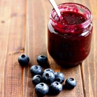 Delicious not-too-sweet Blueberry Chia Jam that is easy to make, and ready to eat in 30 minutes – using just 4 ingredients!