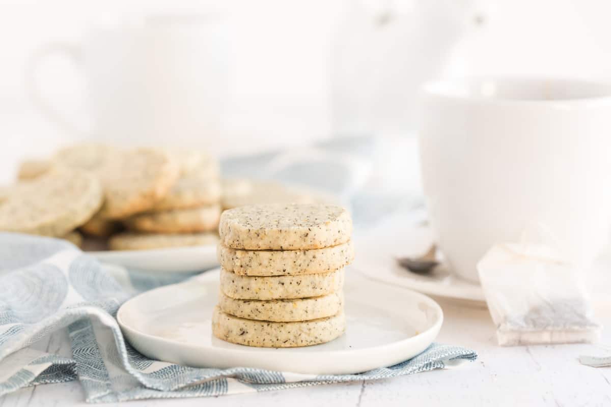 cookies stacked on a saucer 