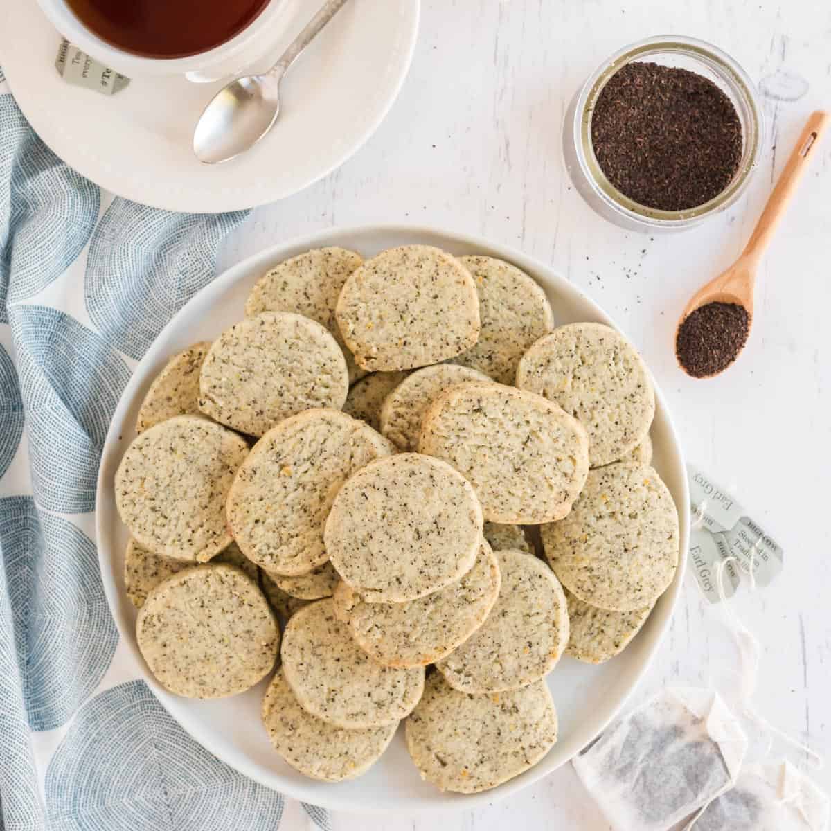 earl grey cookies on a plate