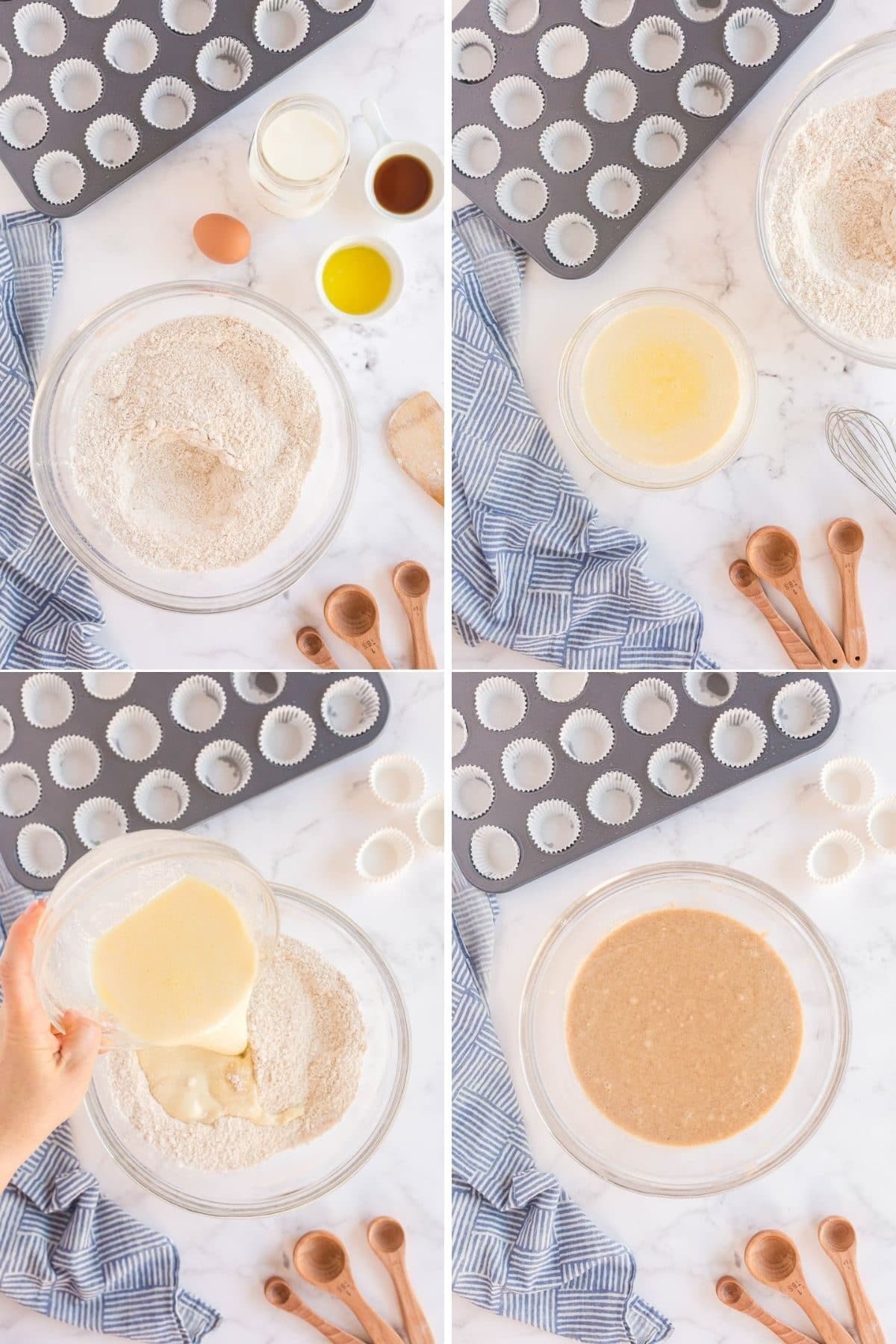 step by step photos making batter for muffins
