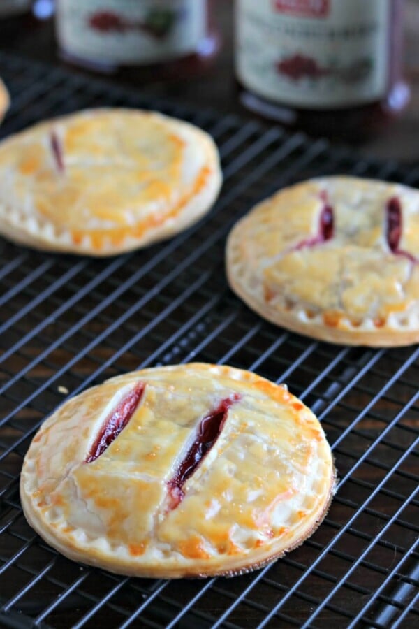 lingonberry hand pies on a cooking rack