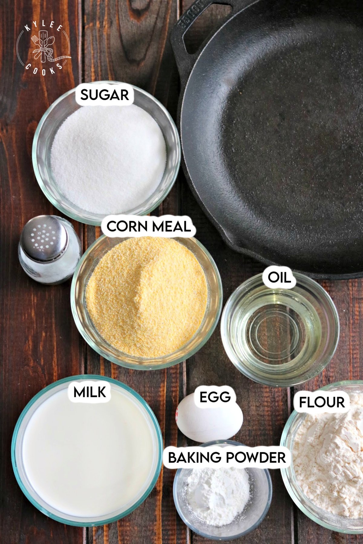 cornbread ingredients laid out