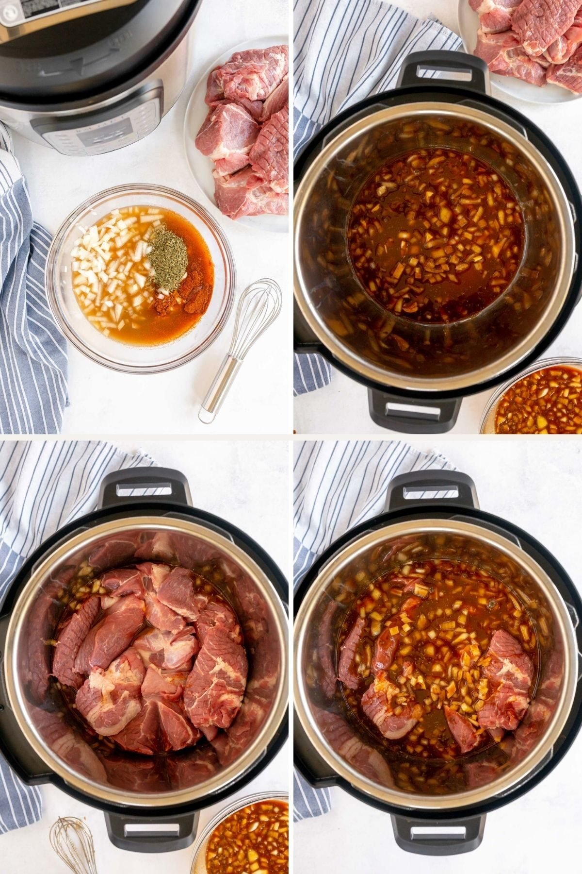 step by step making pulled pork in an instant pot