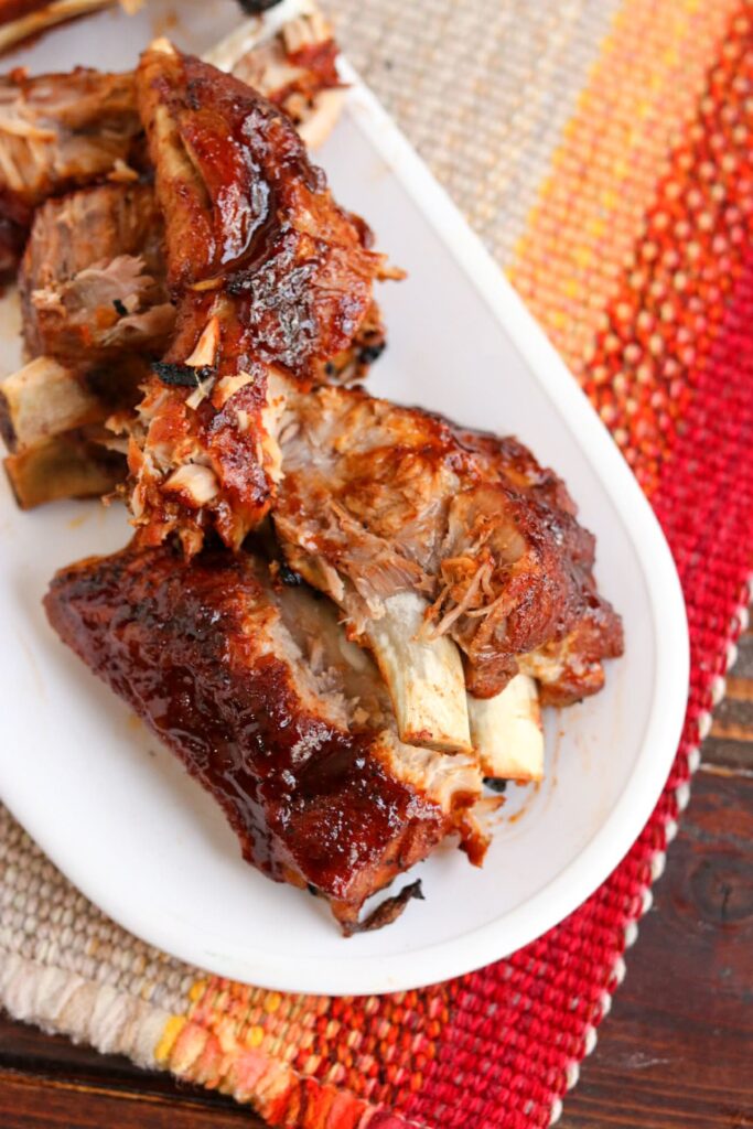instant pot ribs on a white platter