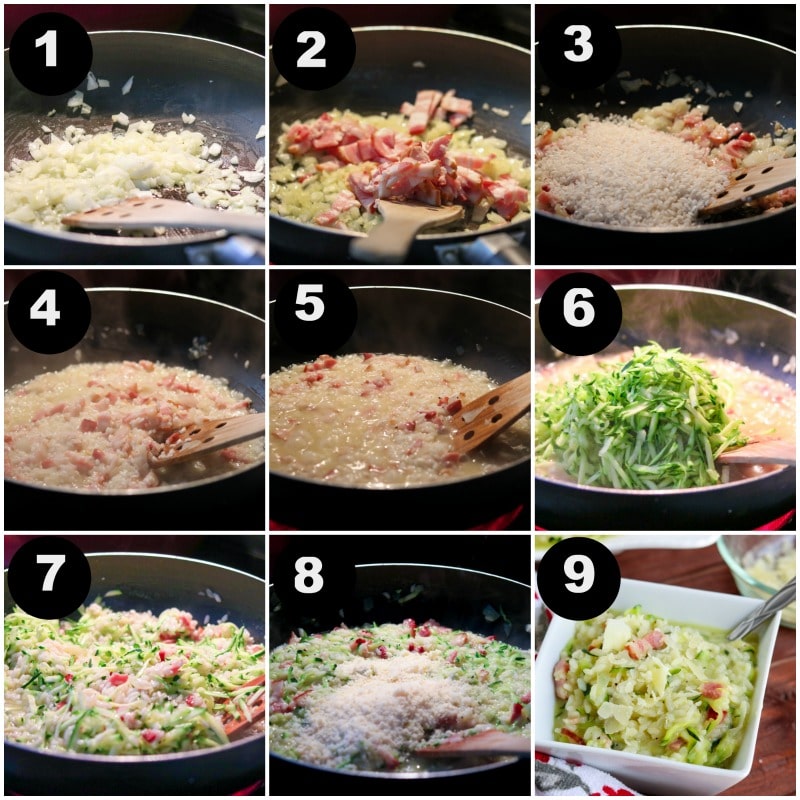 step by step instructions for zucchin risotto