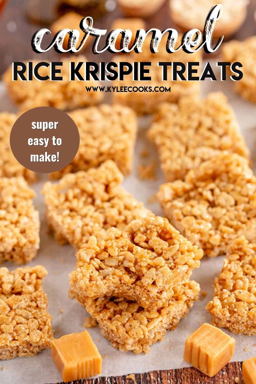 rice krispie treats with text overlay