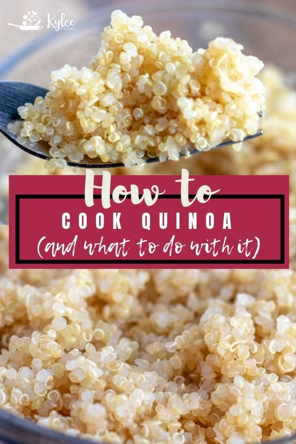 collage of 2 images showing how to cook quinoa with the title overlaid in text