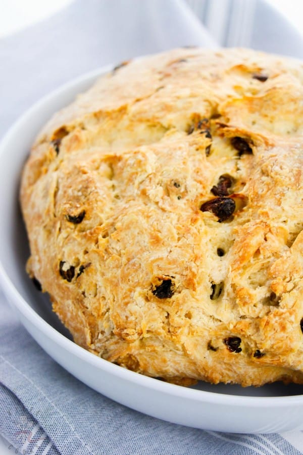 close up of a loaf of irish soda bread