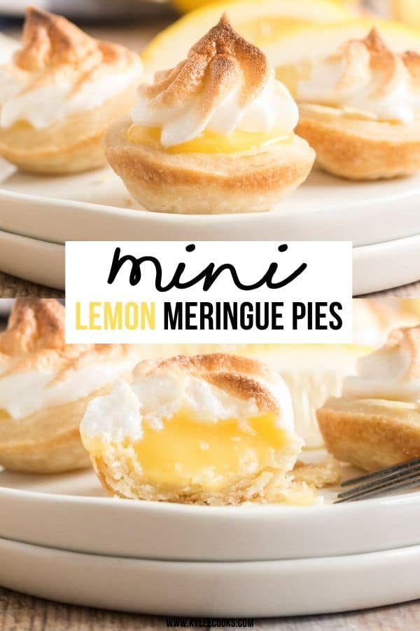 Mini Lemon Meringue Pies PIN with text overlay