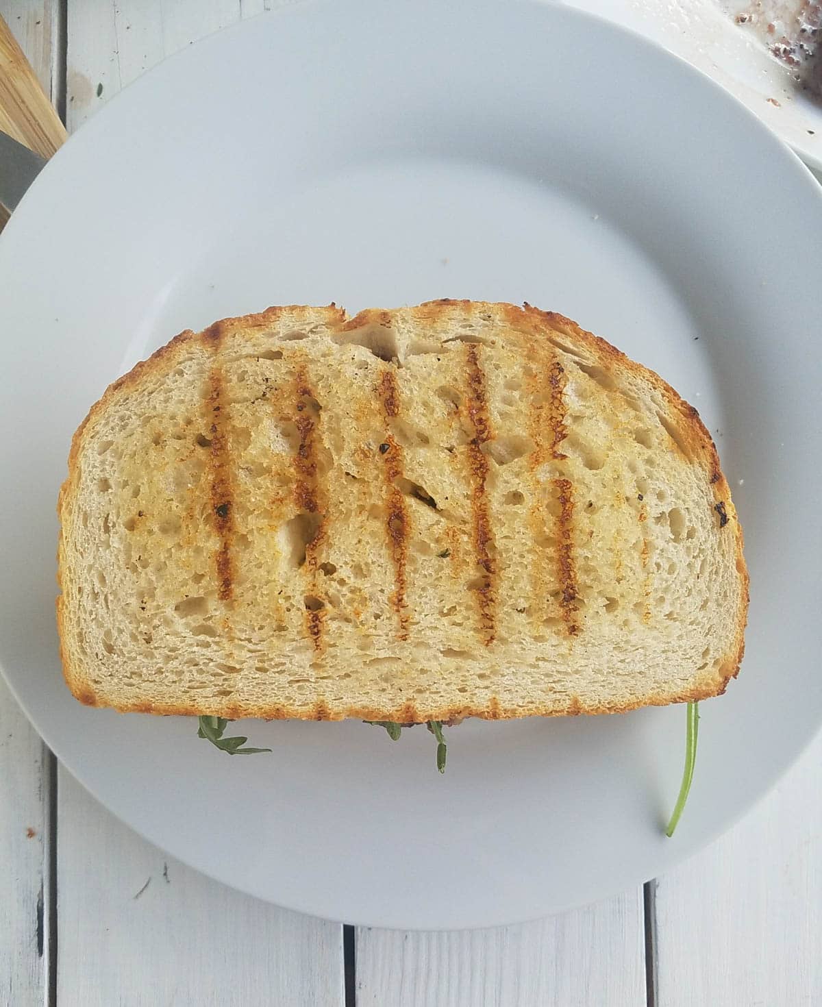 toasted bread with grill marks.