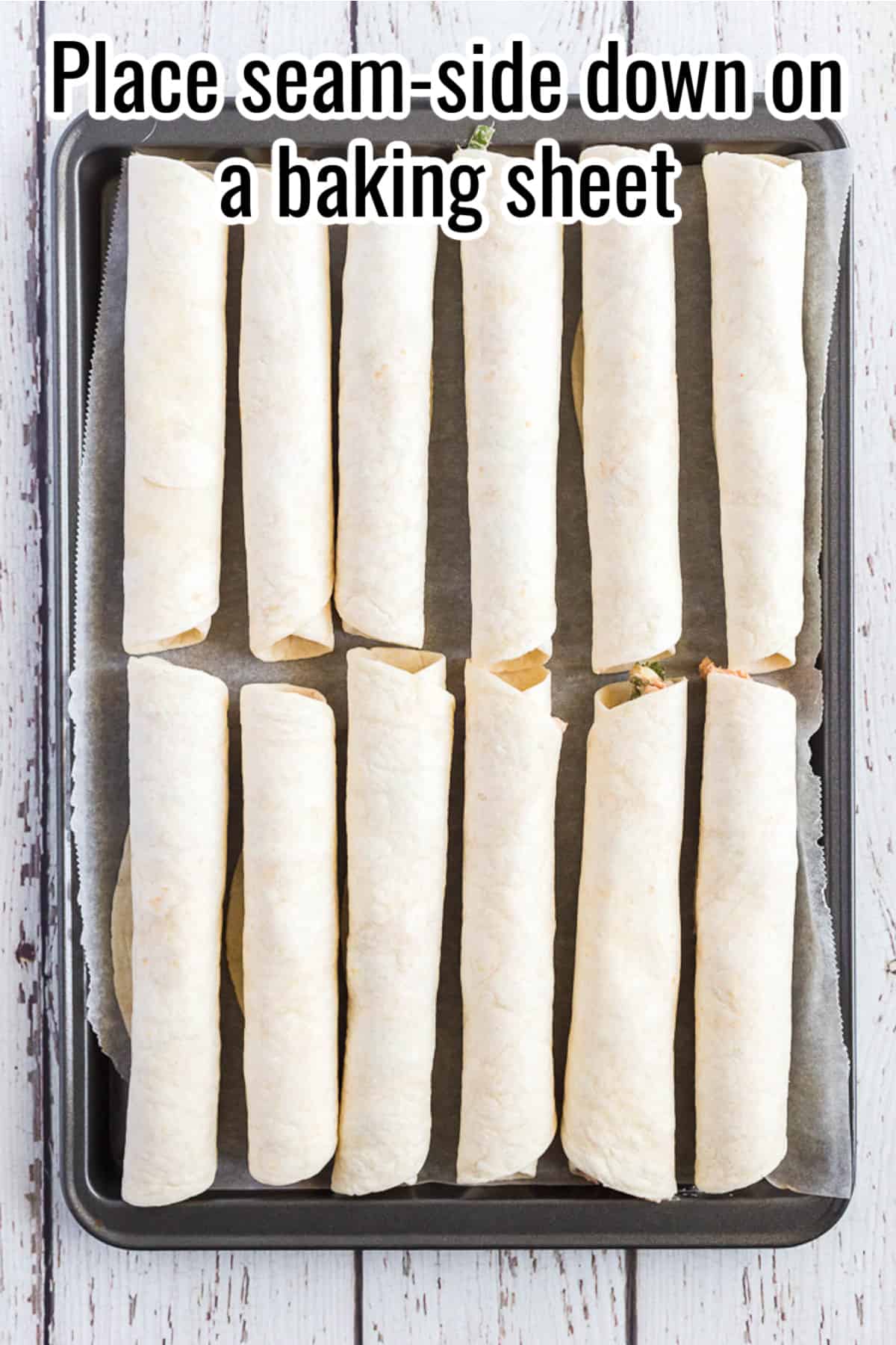 unbaked tortillas on a baking sheet.