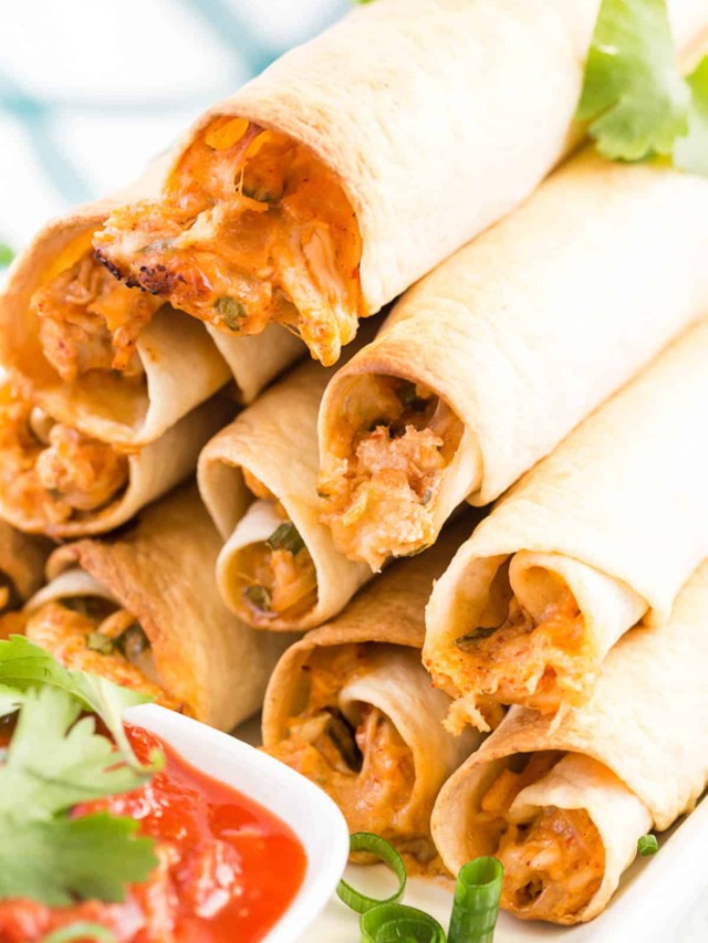 Oven-Baked Chicken Taquitos
