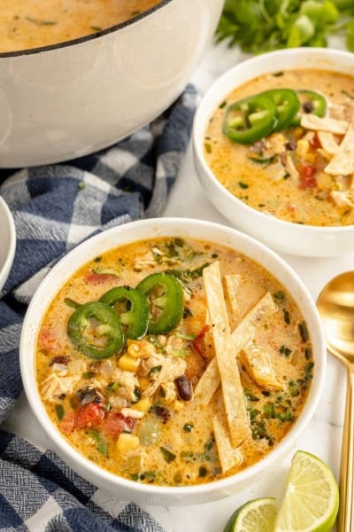 Creamy Chicken Tortilla Soup Recipe - Kylee Cooks