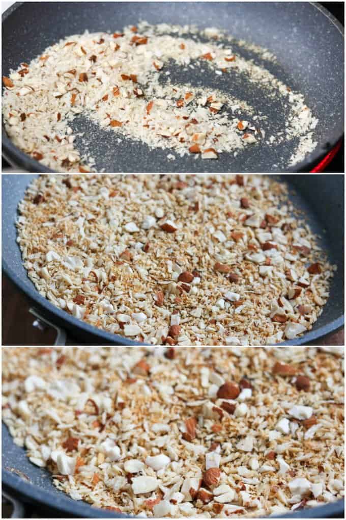 Toasting Panko and Nuts for a Cheese Ball