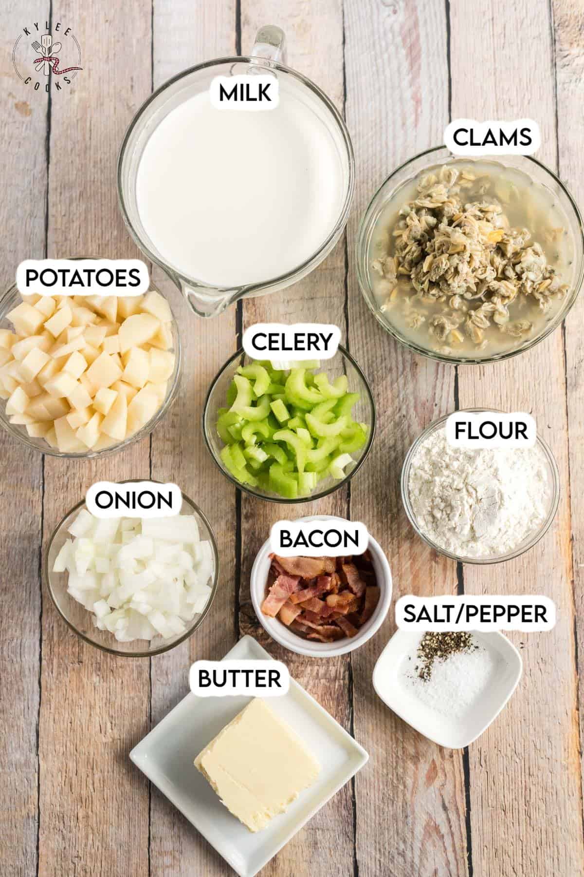 ingredients in clam chowder.