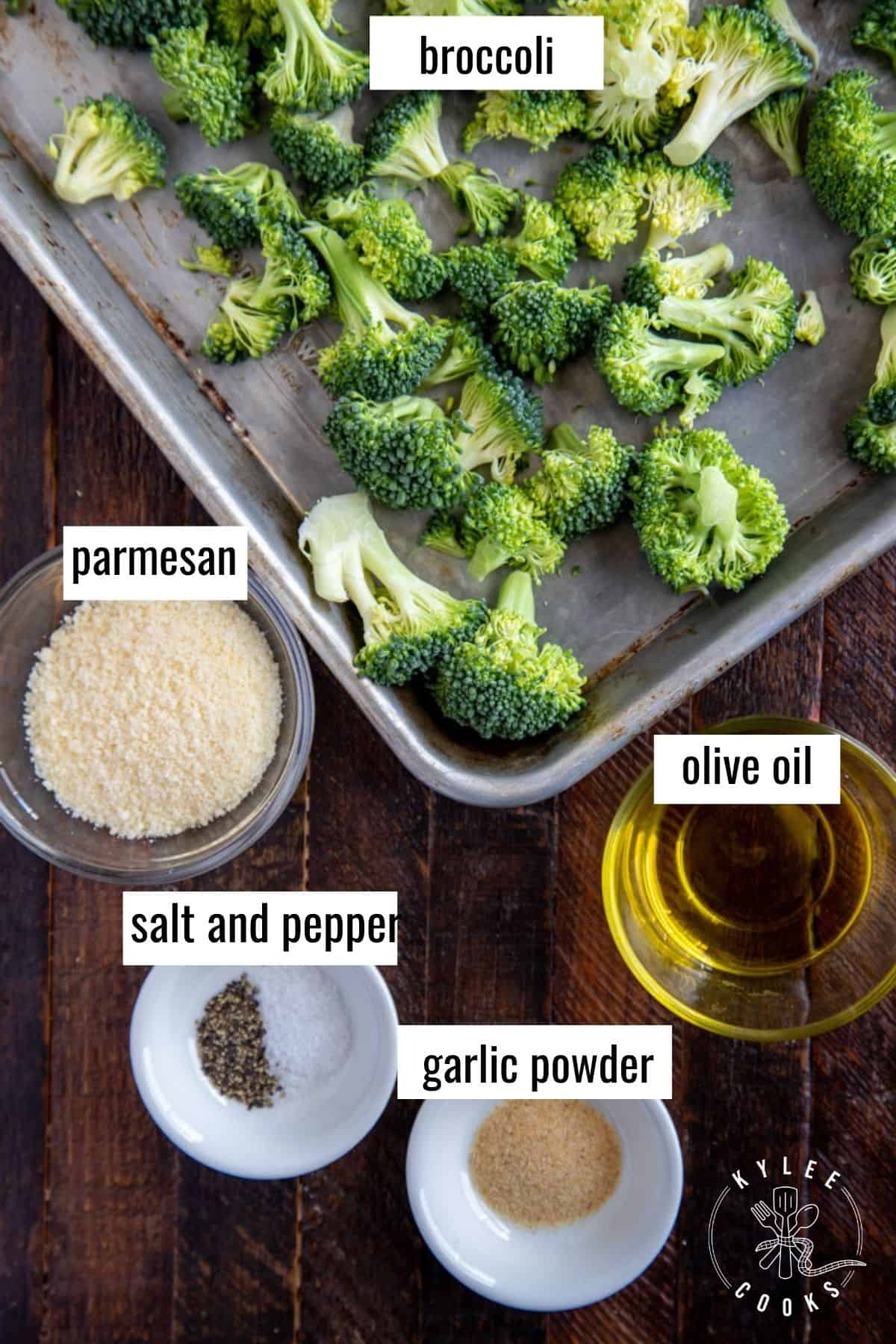 roasted broccoli ingredients laid out