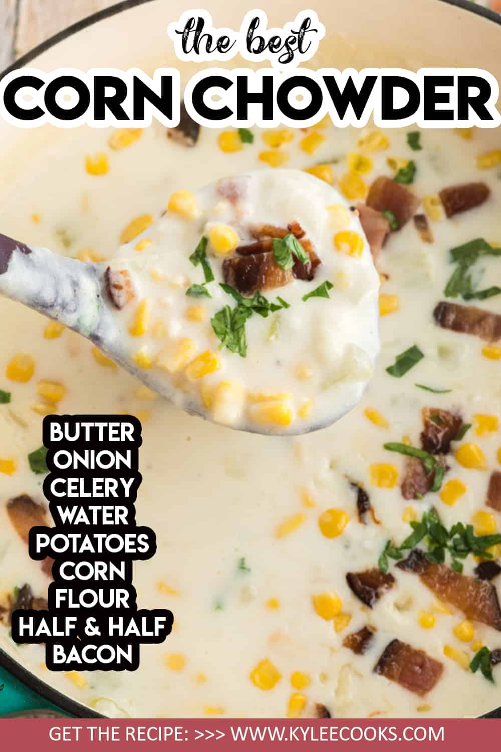 corn chowder with recipe name overlaid in text