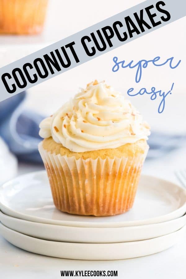 coconut cupcakes pin with text overlay