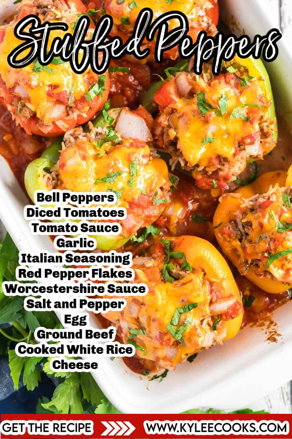 stuffed peppers with recipe name overlaid in text