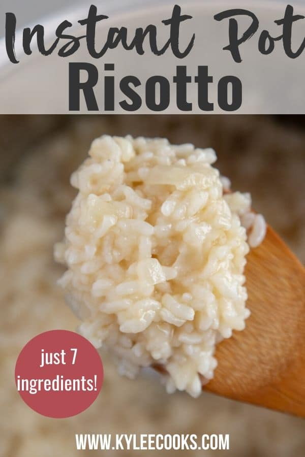 instant pot risotto pin with text overlay