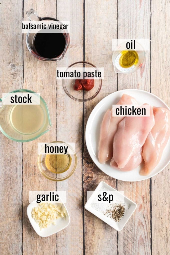 ingredients laid out on a board and labeled