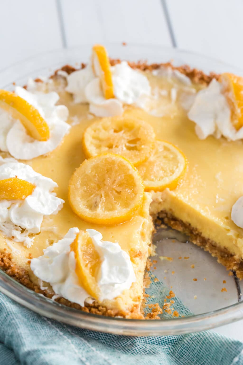 Creamy Lemon Pie with Candied Lemon Slices - Kylee Cooks