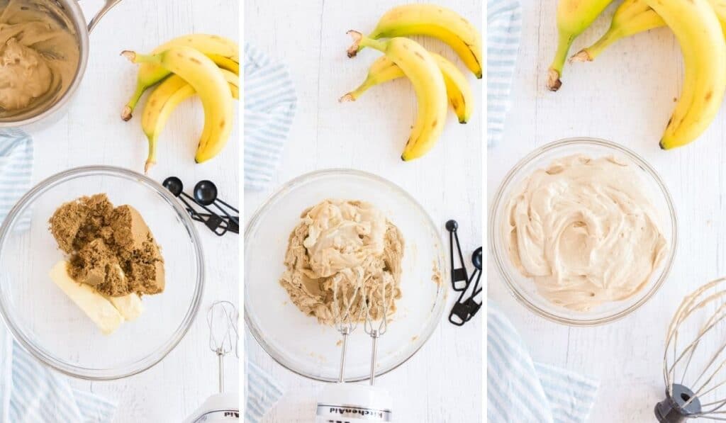 process images for making banana cupcakes