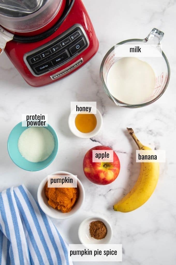 ingredients in a pumpkin smoothie