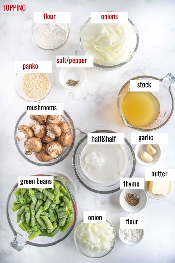ingredients laid out on a white board