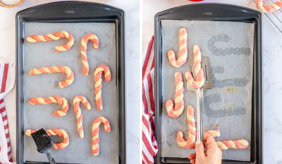 step by step photos baking candy cane cookies