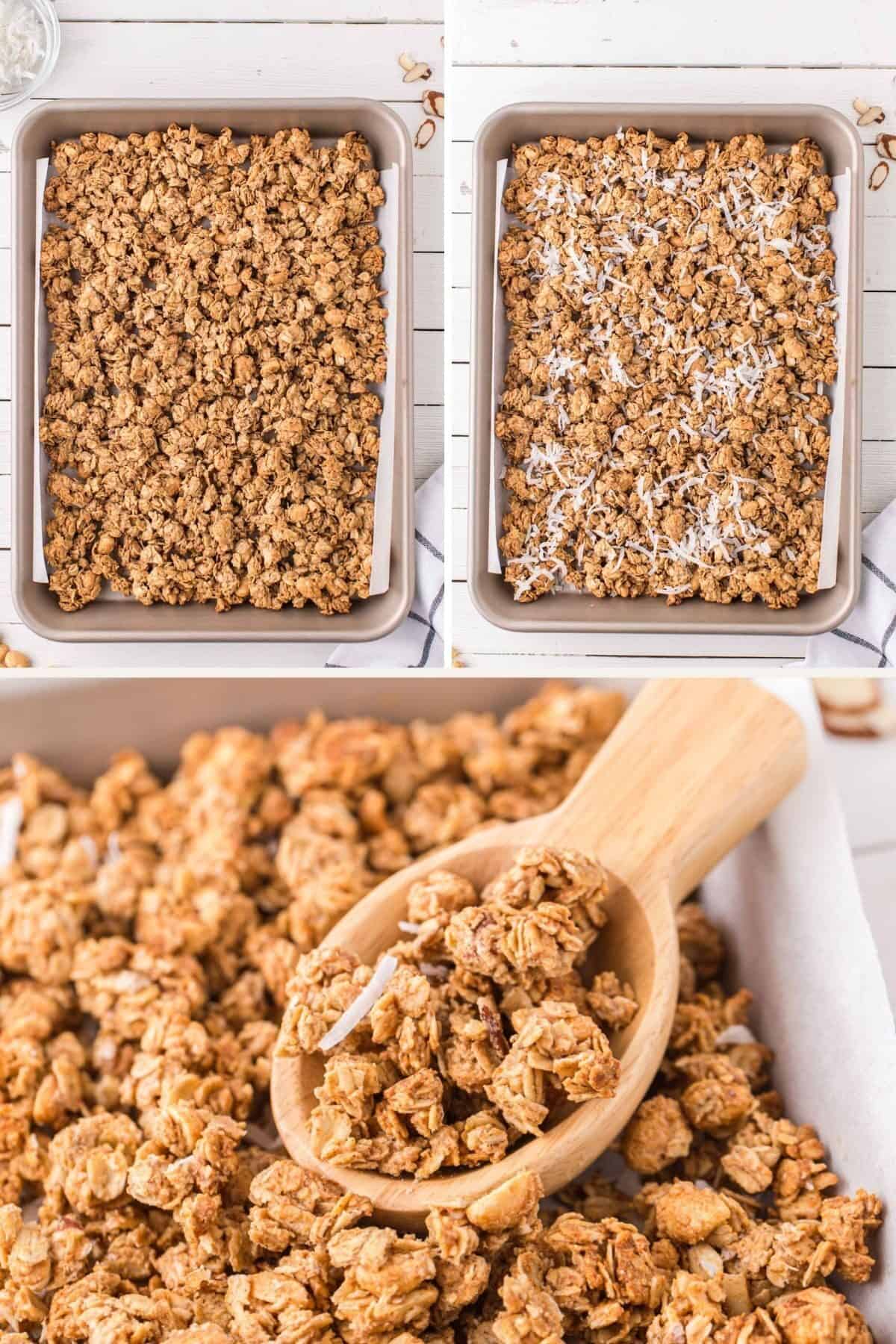 peanut butter granola process steps
