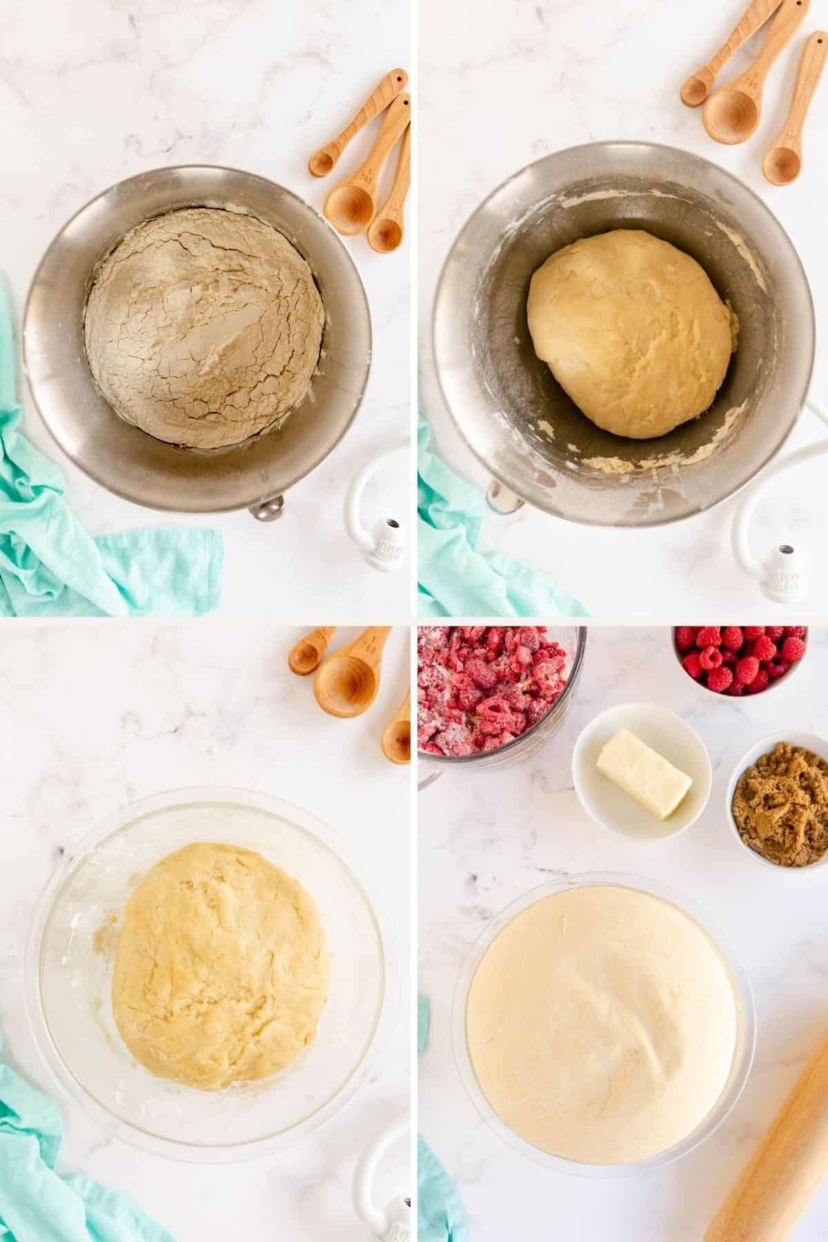 making dough for sweet rolls