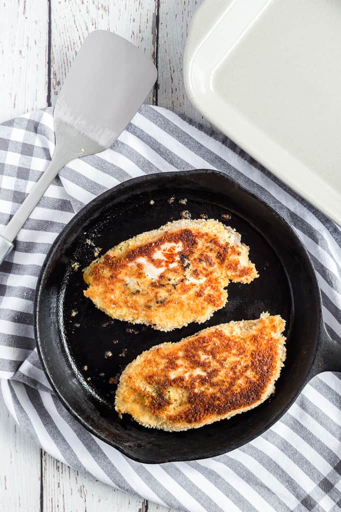 cooked jalapeno popper chicken in a skillet