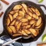 easy fried apples in a cast iron skillet