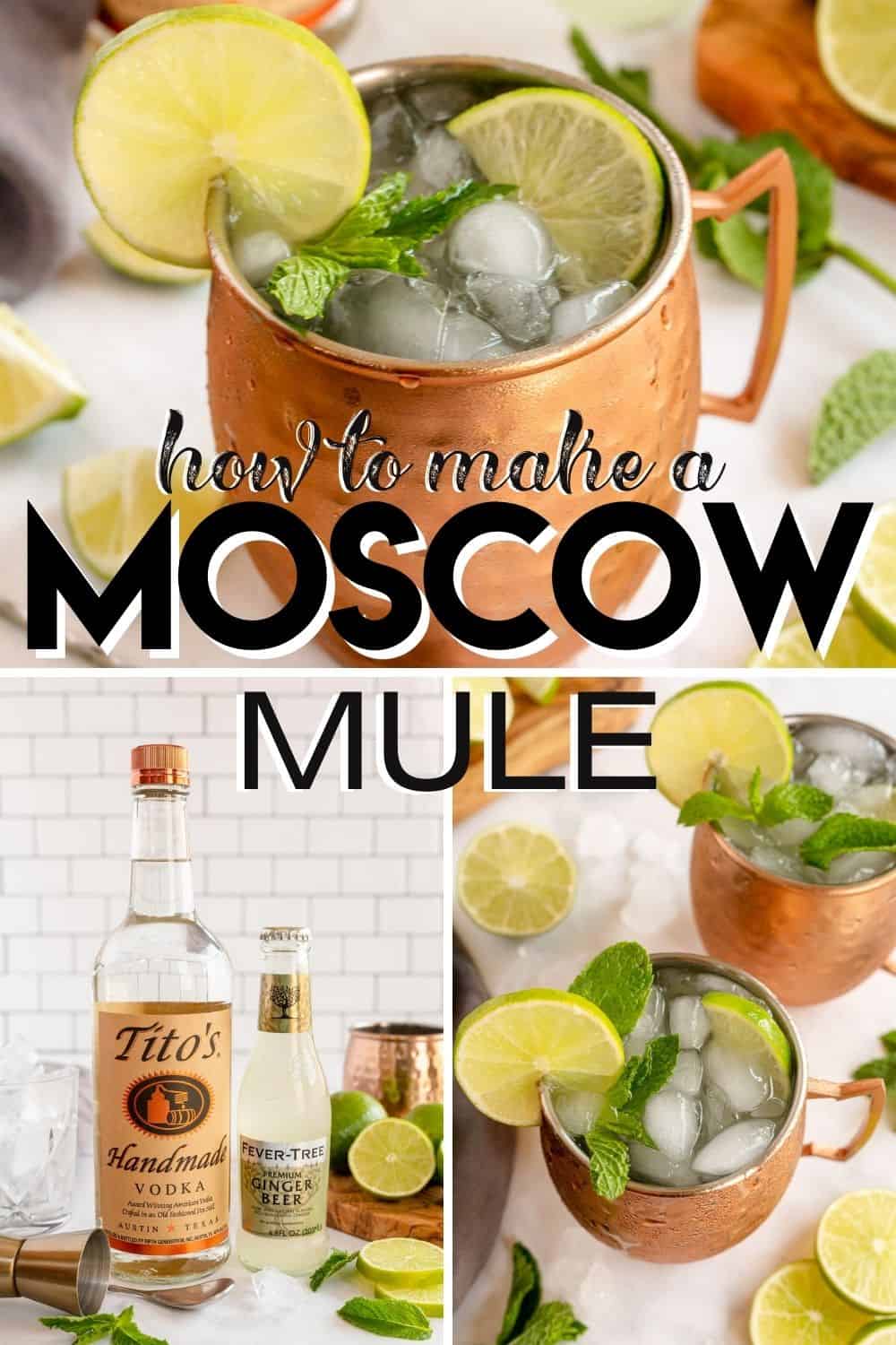 collage of moscow mule with text overlay