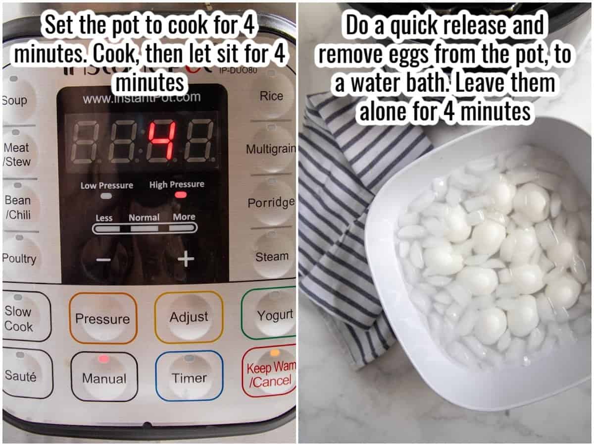 step by step for instant pot hard boiled eggs